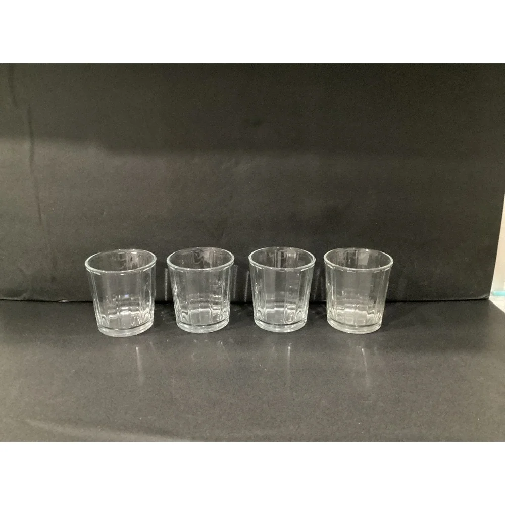 Libbey Short Paneled Clear Whiskey Glass Tumbler 4